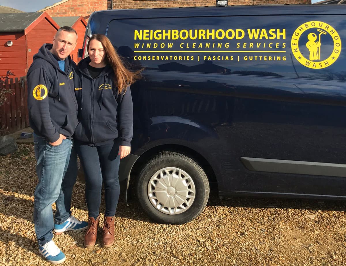 Simon and team with Neighbourhood Wash van